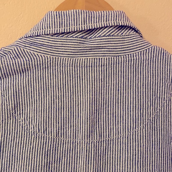 Max Studio blue one-button Blazer size L - Picture 9 of 10